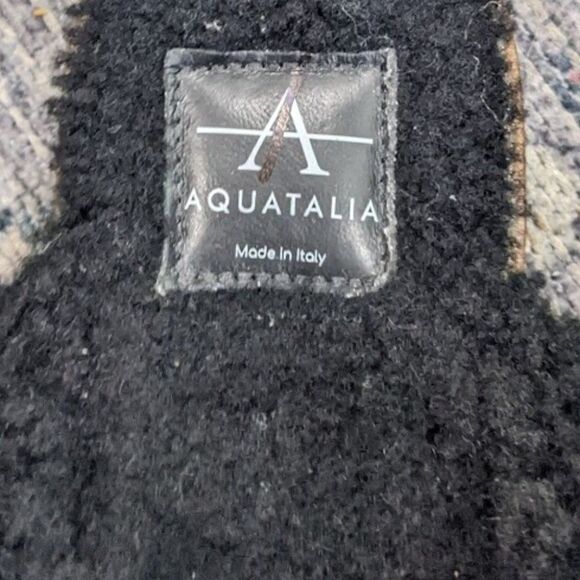 New Aquatalia | Women's Alina Shearling & Leather Slippers In Black - Picture 3 of 7